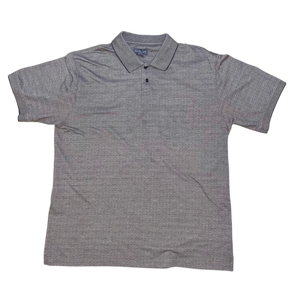 Van Heusen Men’s Size XL Brown Bamboo Fiber Polo Dress Shirt Short Sleeve